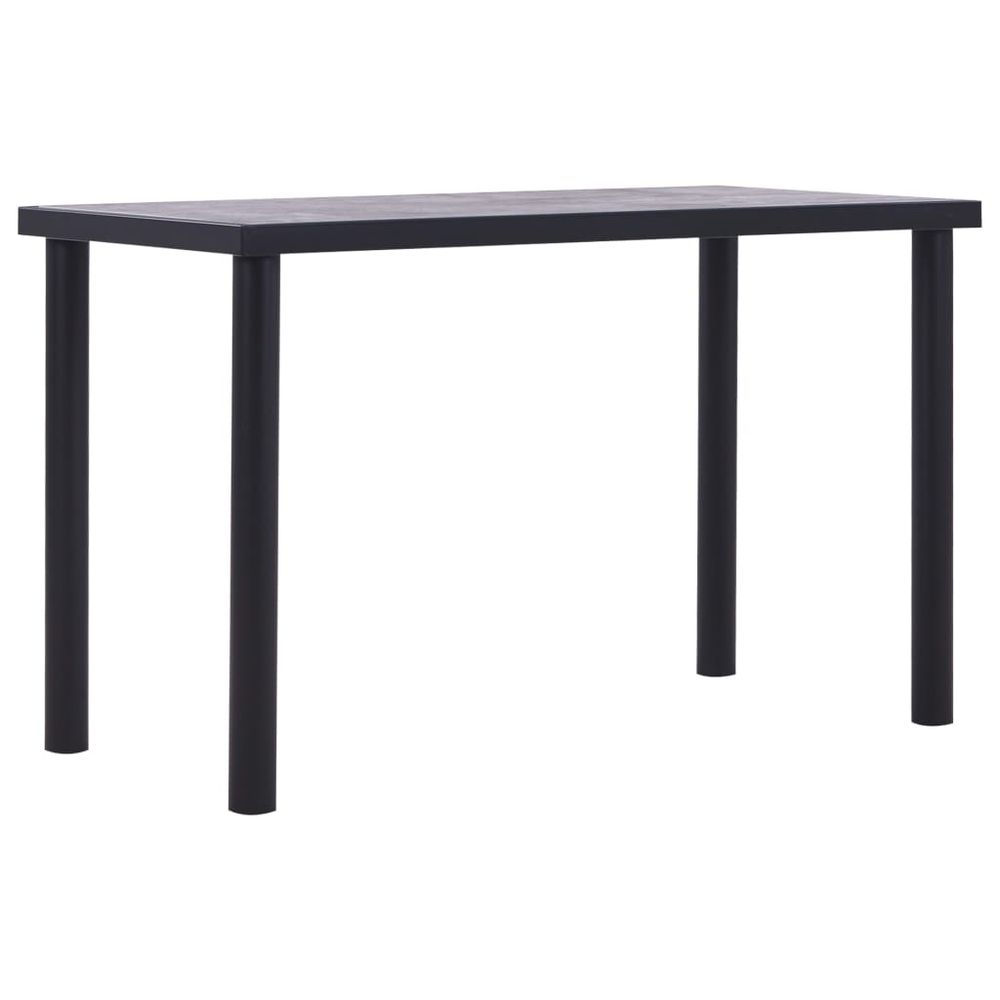 Dining Table Black and Concrete Grey 120x60x75 cm MDF V0671186706