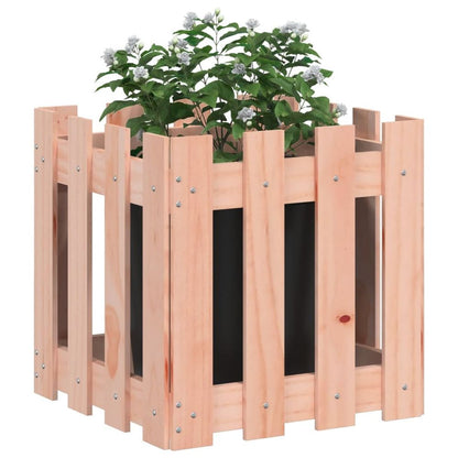 vidaXL Garden Planter with Fence Design 40x40x40 cm Solid Wood Douglas S0671367978