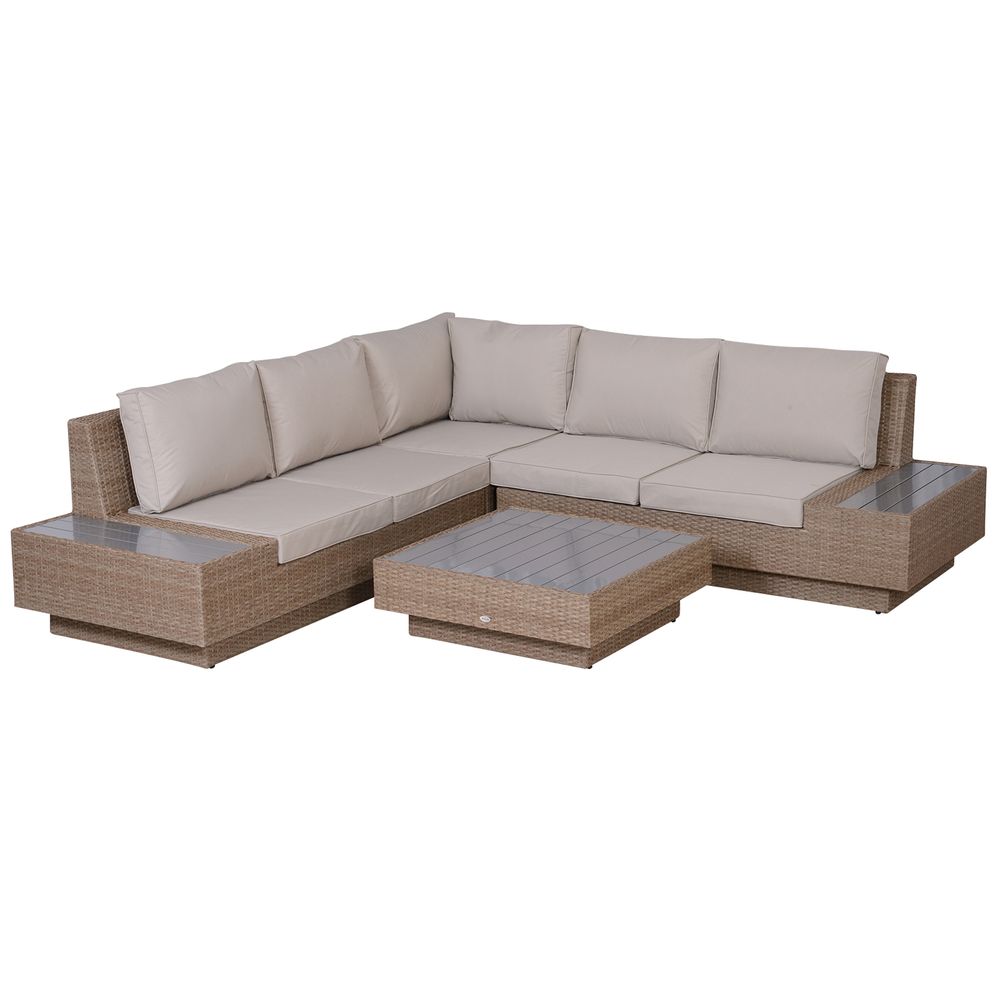 4Pcs Rattan Sofa Garden Set Coffee Table Chairs Loveseat Outdoor w/ Cushion V067942524