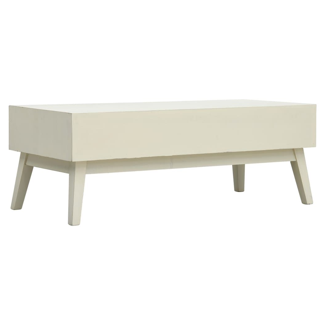 vidaXL Coffee Table with 2 Drawers Carving Grey 110x50x40 cm Wood S0671166328