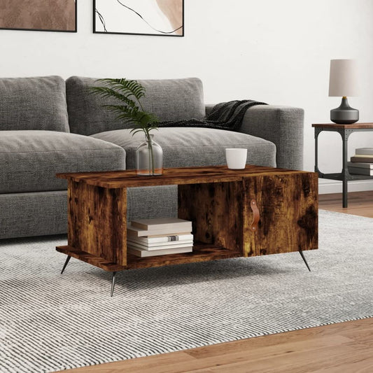 vidaXL Coffee Table Smoked Oak 90x50x40 cm Engineered Wood S0671256730