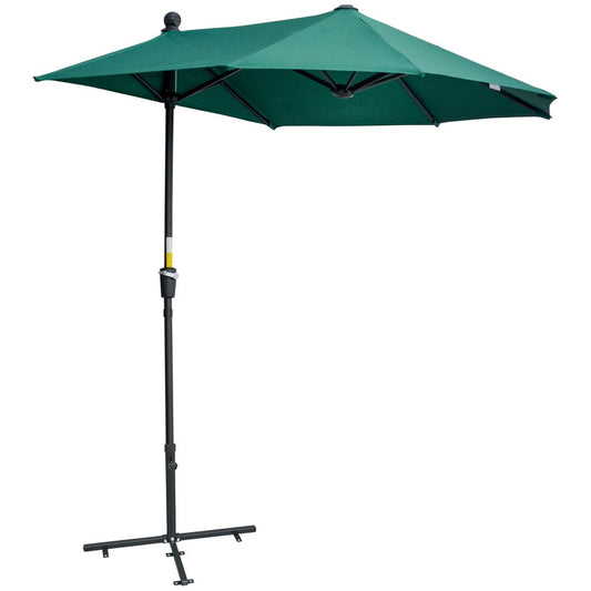 2m Half Parasol Market Umbrella Crank Dark Green S0671072314