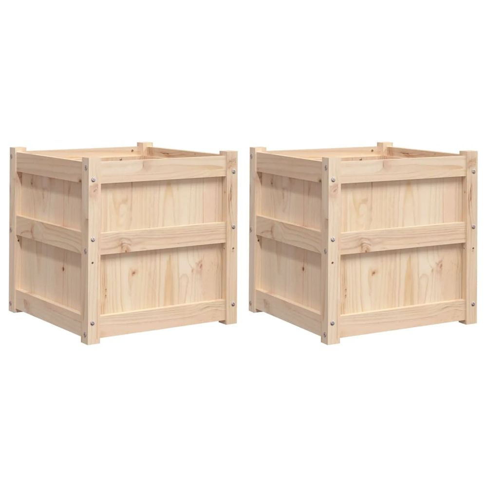 vidaXL Garden Planters 2 pcs Solid Wood Pine S0671387959