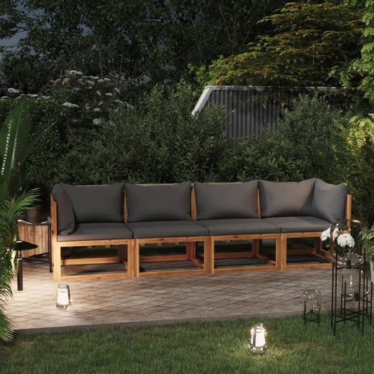 4-Seater Garden Sofa with Cushions Solid Wood Acacia (UK/IE/FI/NO only) S0671198351