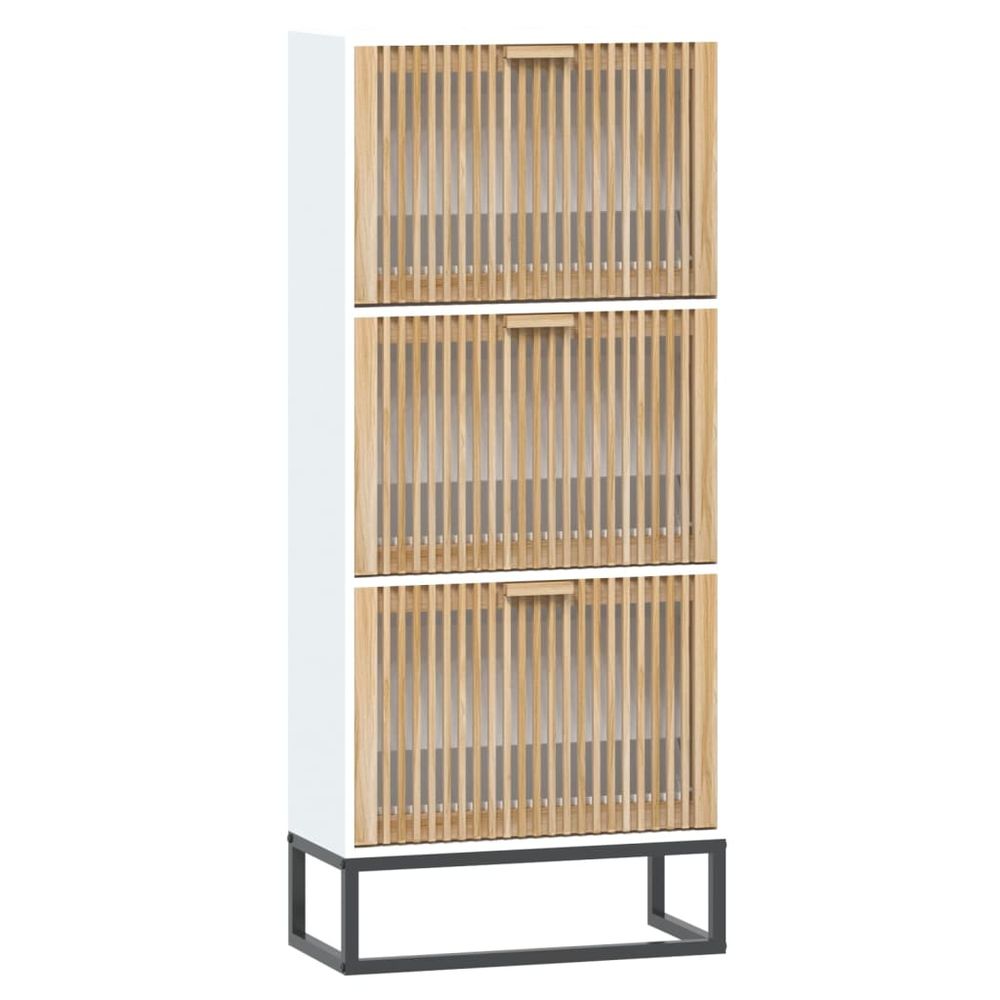 Shoe Cabinet White 52x25x120 cm Engineered Wood V0671211733