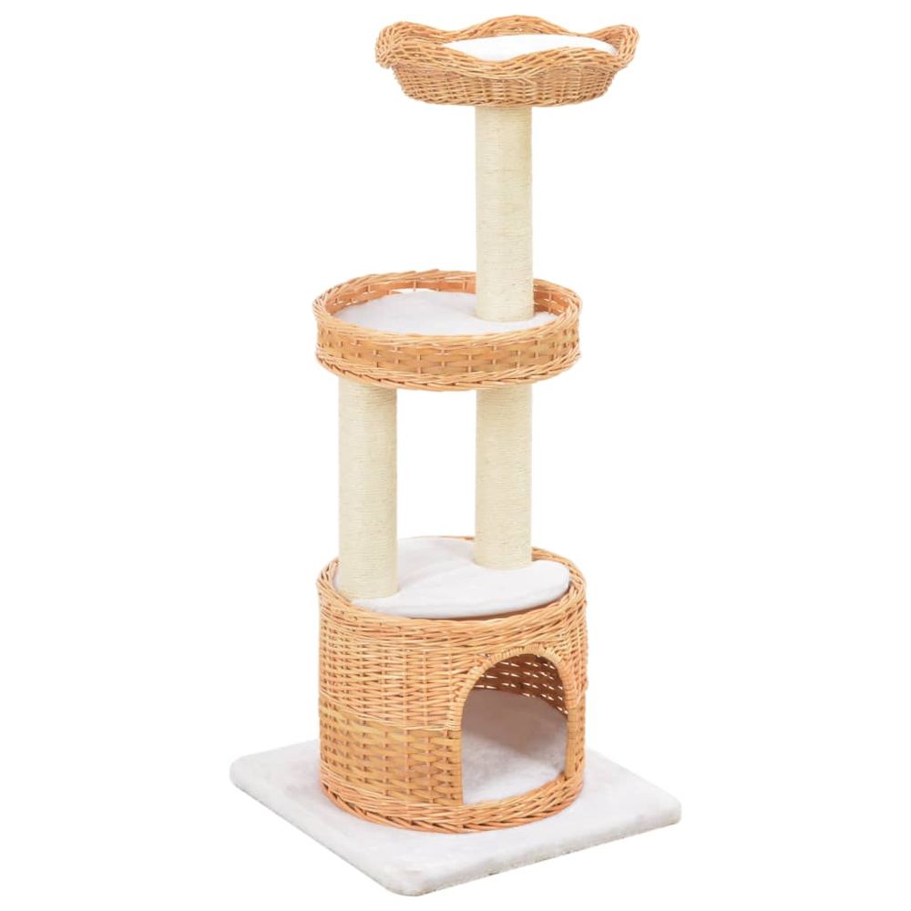 vidaXL Cat Tree with Sisal Scratching Post Natural Willow Wood S069789531