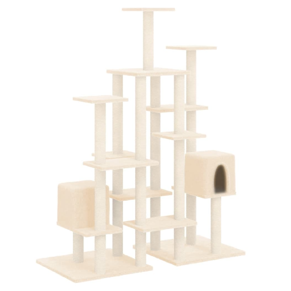 vidaXL Cat Tree with Sisal Scratching Posts Cream 145 cm S0671097567