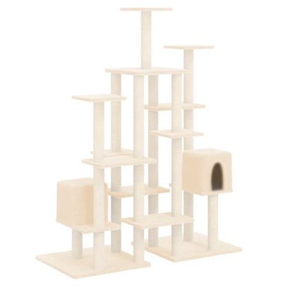 vidaXL Cat Tree with Sisal Scratching Posts Cream 145 cm S0671097567