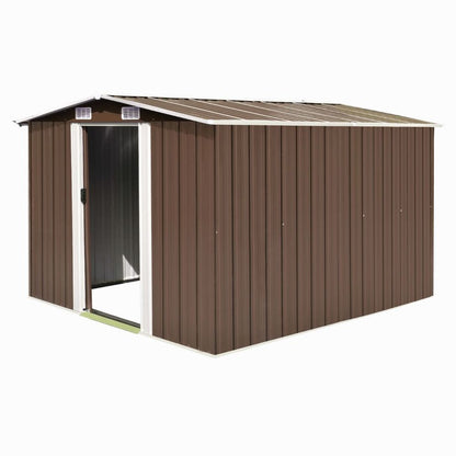 vidaXL Garden Shed 257x298x178 cm Metal Brown V0671188121