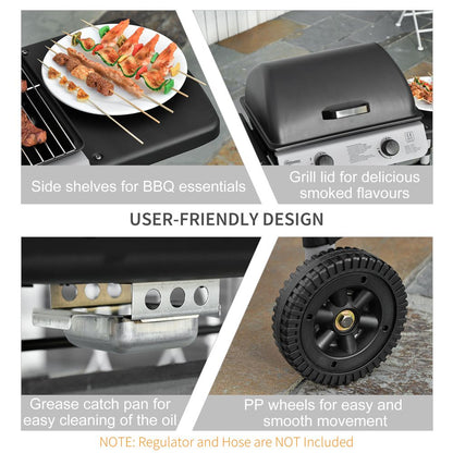 2 Burner Gas Barbecue Grill Propane Gas BBQ 5.6 kW S0671072004