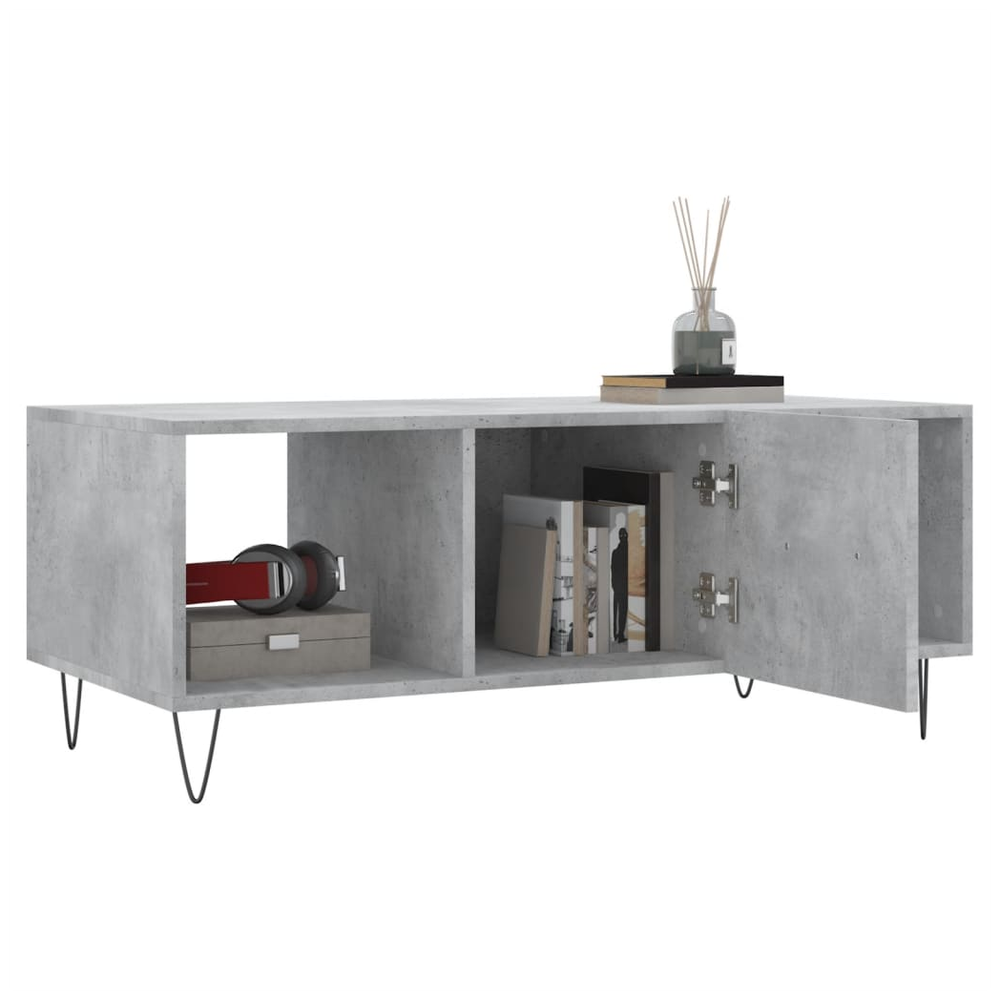 vidaXL Coffee Table Concrete Grey 102x50x40 cm Engineered Wood S0671256899