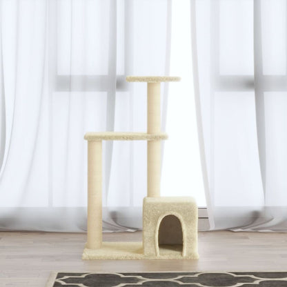 Cat Tree with Sisal Scratching Posts Cream 71 cm V067940236