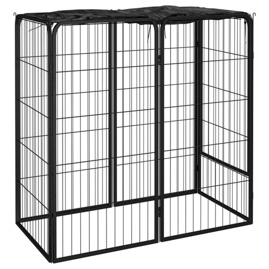 10-Panel Dog Playpen 50x100 cm to 600 x 550 x 100 cm Powder-coated Steel S0671091585