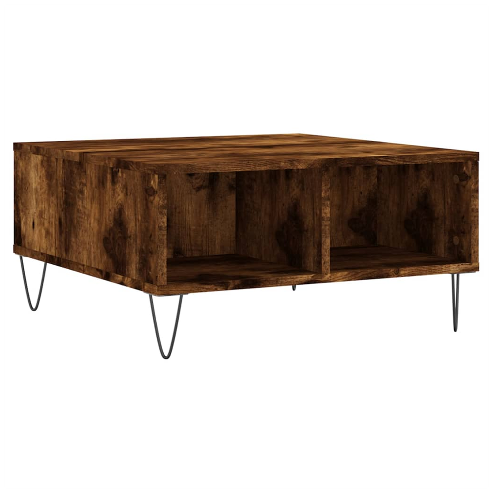 vidaXL Coffee Table Smoked Oak 60x60x30 cm Engineered Wood S0671257461