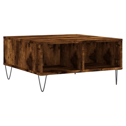 vidaXL Coffee Table Smoked Oak 60x60x30 cm Engineered Wood S0671257461