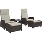 Outsunny 5 PCs Rattan Garden Furniture Set with Reclining Chairs, Table, Brown S0671433508