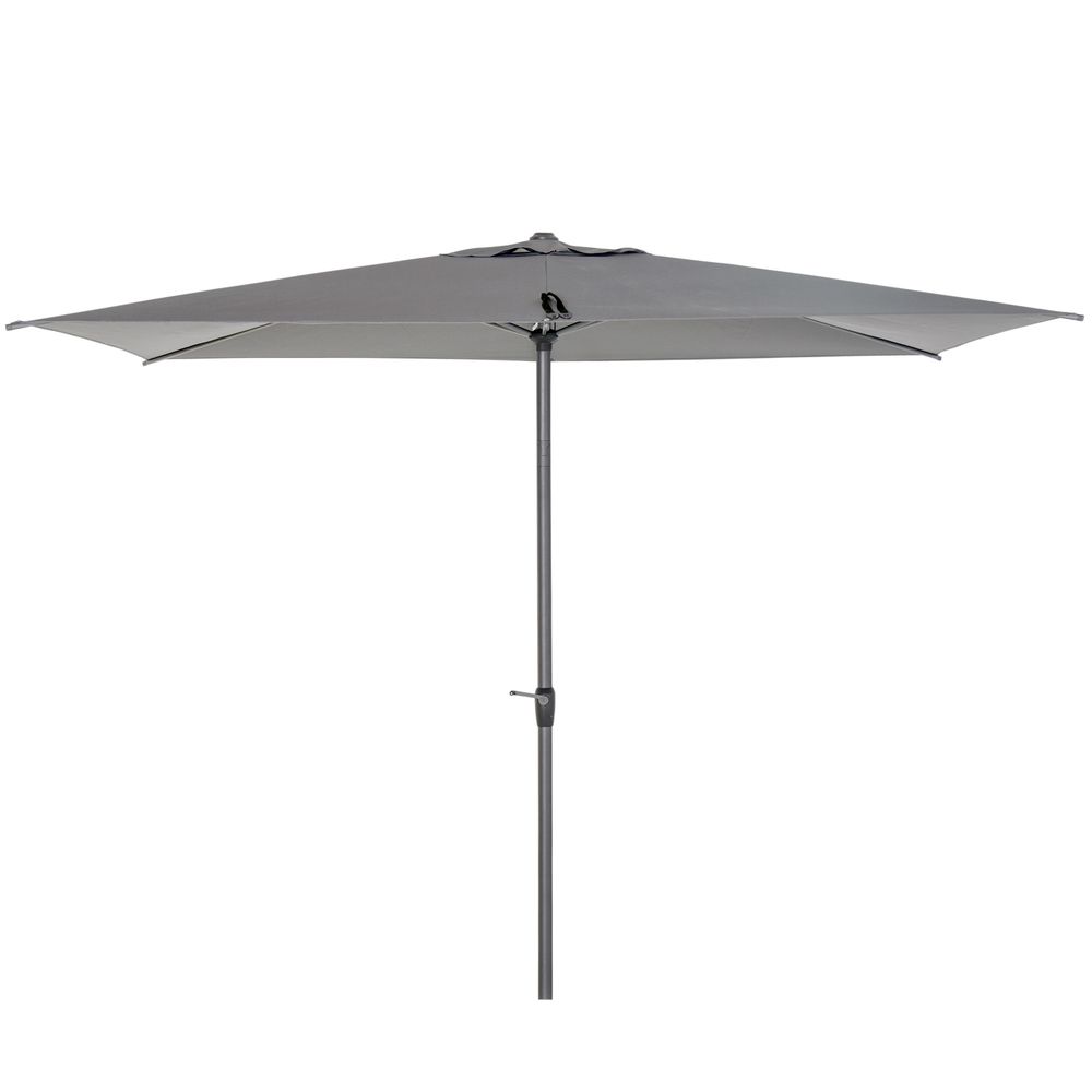 2.58m Aluminium Garden Parasol Sun Umbrella Angled Canopy Grey S0671149270