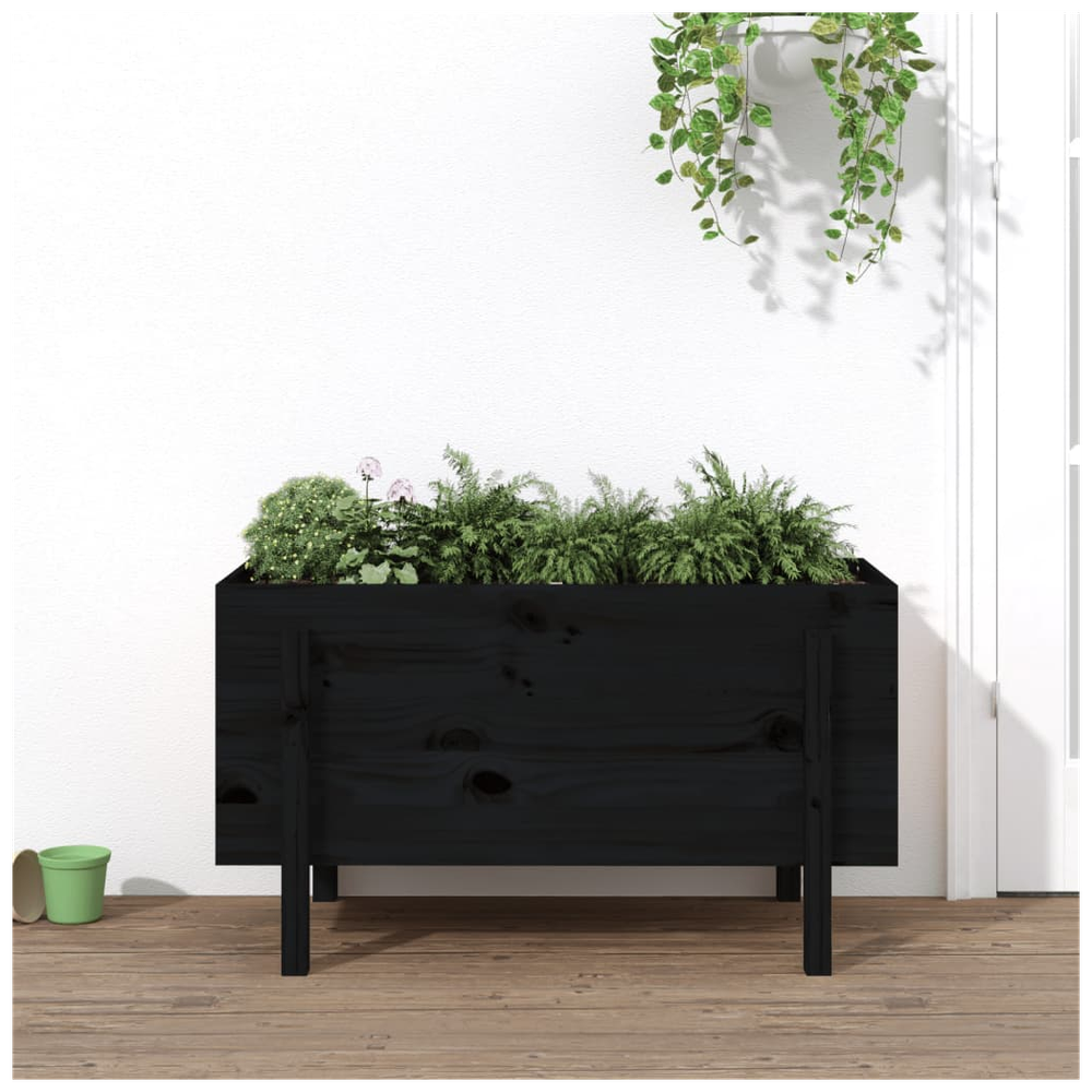 vidaXL Garden Raised Bed Black 101x50x57 cm Solid Wood Pine S0671358069