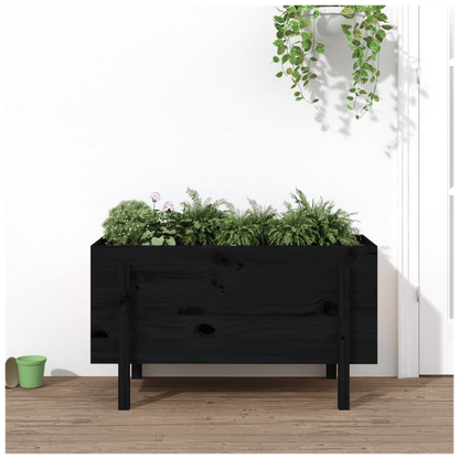 vidaXL Garden Raised Bed Black 101x50x57 cm Solid Wood Pine S0671358069