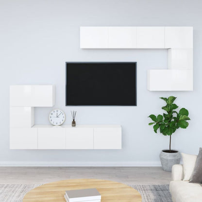 Wall-mounted TV Cabinet White Engineered Wood S0671075202