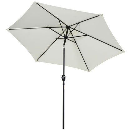 2.7M Patio Tilt Umbrella Sun Parasol Outdoor Sun Shade Aluminium Frame & Crank V067942158