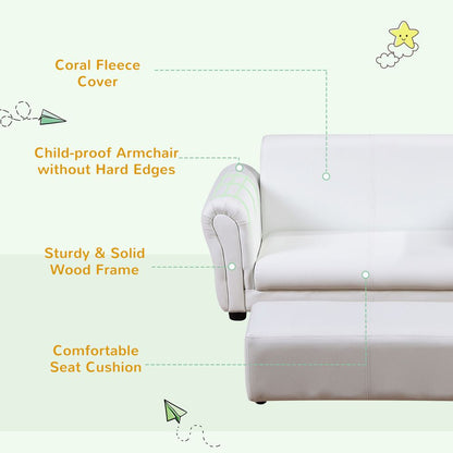 Kids Childrens Sofa Set 2 Seater Seat Furniture Armchair Boys Girls Footstool S0671347140