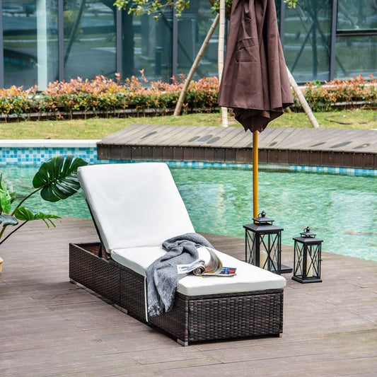 Rattan Outdoor Garden Reclining Sun Lounger V067942056