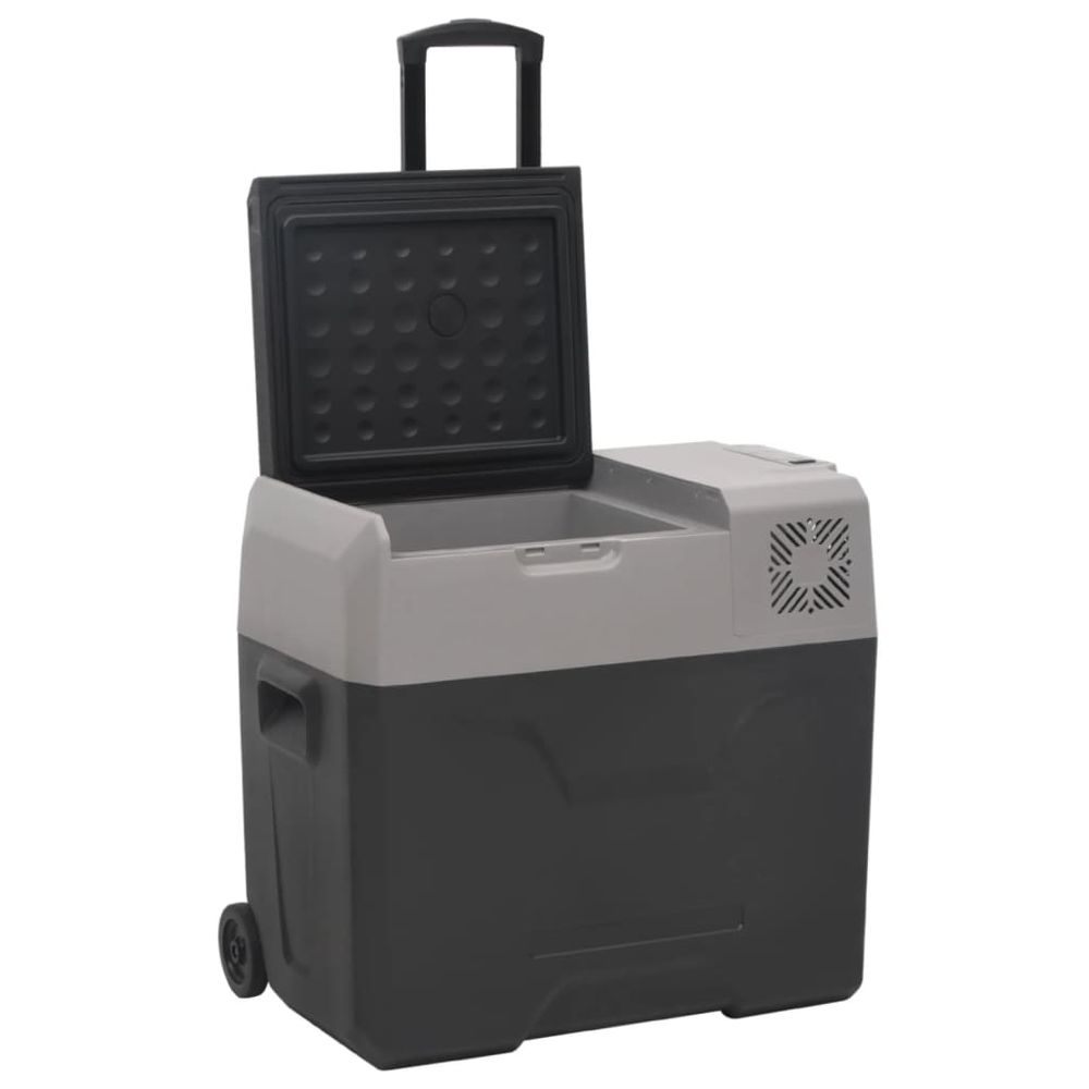 vidaXL Cool Box with Wheel and Handle Black&Grey 40 L Polypropylene S0671211298