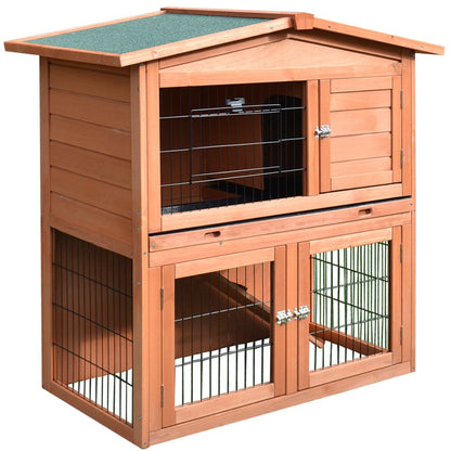 A-Frame Wood Wooden Rabbit Hutch Small Animal House Pet Cage Chicken Coop S0671071128