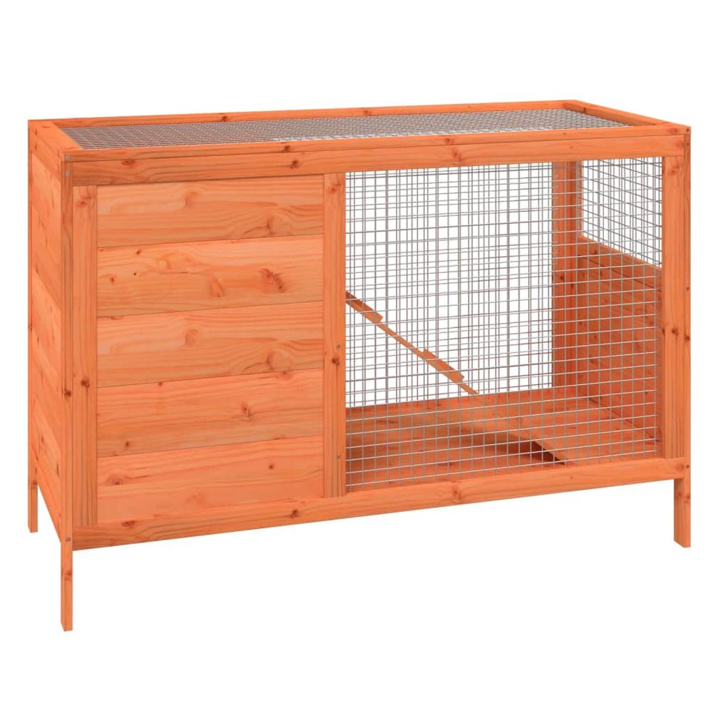 vidaXL Rabbit Hutch Brown 103x44x69.5 cm Solid Wood Pine S0671251853