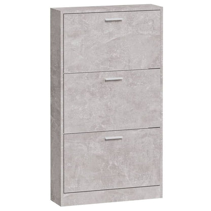 Shoe Cabinet Concrete Grey 59x17x108 cm Engineered Wood S0671092714