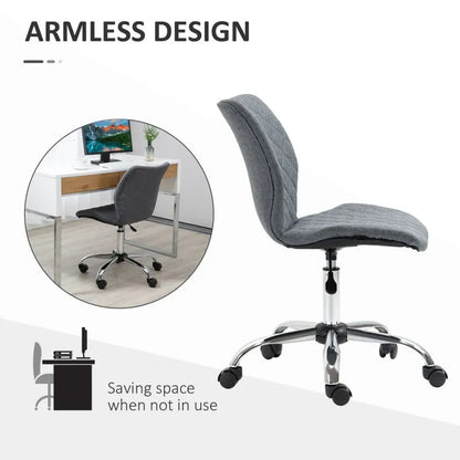 Ergonomic Mid Back Office Chair 360 Swivel Height Adjustable Home Office Grey S0671097206