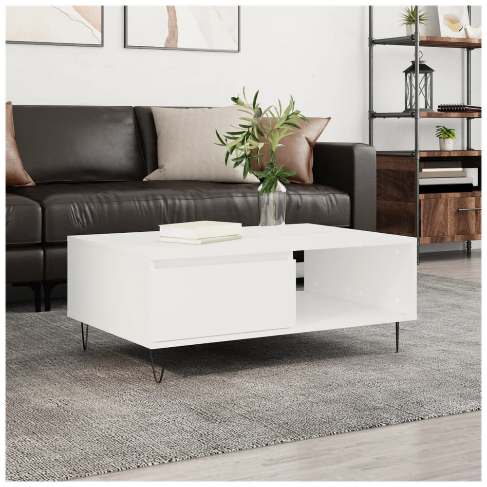 vidaXL Coffee Table White 90x60x35 cm Engineered Wood S0671256876