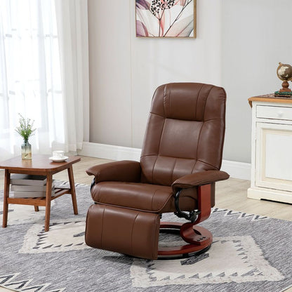 HOMCOM Ergonomic Office Recliner Sofa Chair PU Leather Armchair Lounger Brown S0671445845