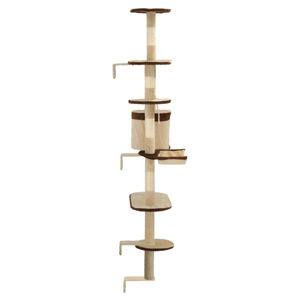 vidaXL Cat Tree with Sisal Scratching Posts Wall Mounted 194 cm S0671178284