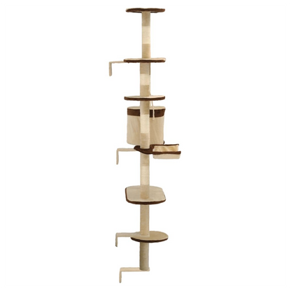 vidaXL Cat Tree with Sisal Scratching Posts Wall Mounted 194 cm S0671178284