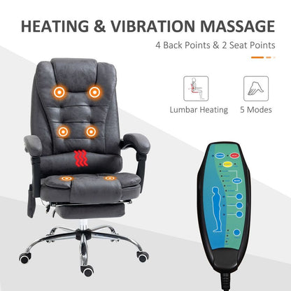 Vintage High Back Heated Massage Office Chair w/ 6 Vibration Points, Dark Grey S0671114560