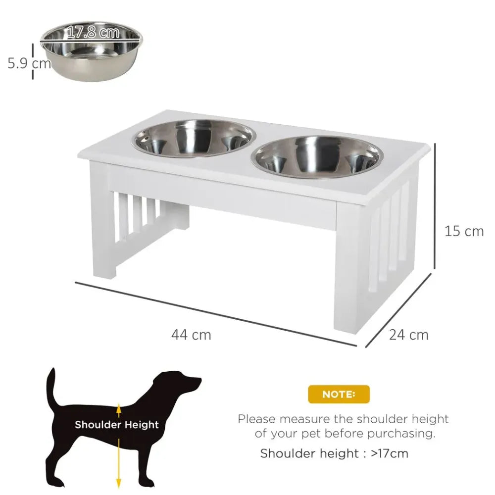 Pet Feeder Raised Elevated Stainless Steel Bowls Stand Food Water White Samll S0671097264