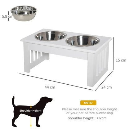 Pet Feeder Raised Elevated Stainless Steel Bowls Stand Food Water White Samll S0671097264