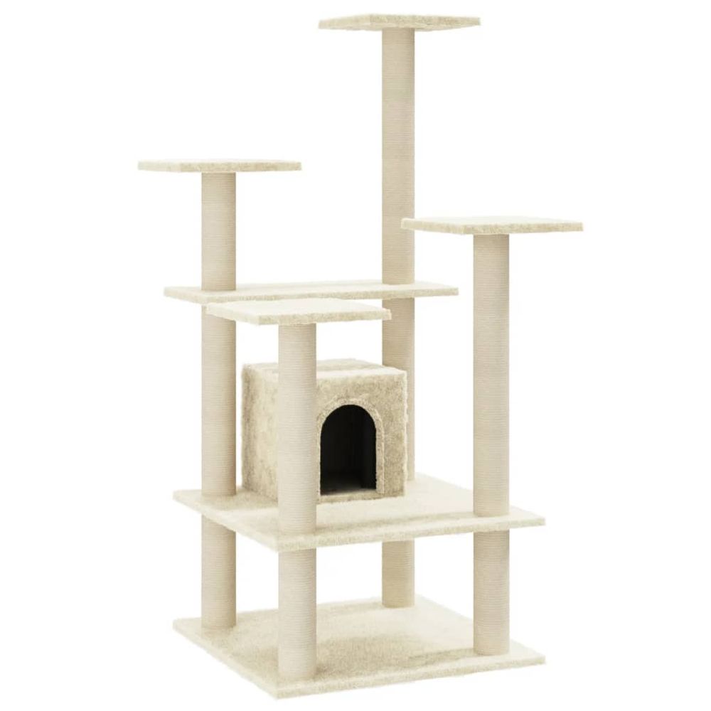 vidaXL Cat Tree with Sisal Scratching Posts Cream 110 cm V067940218