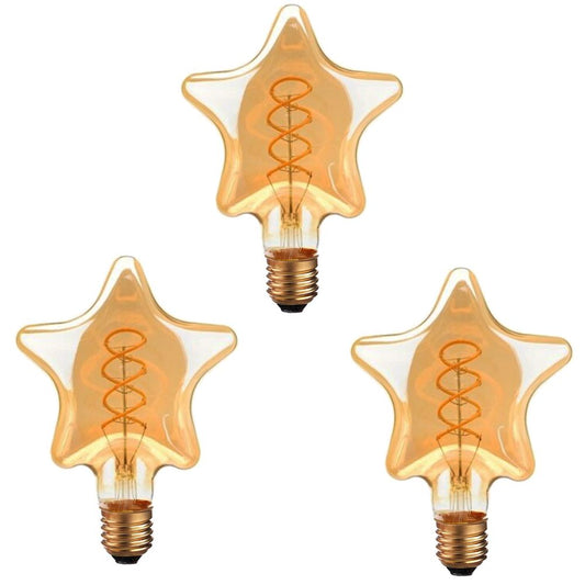 3 Pack Vintage Retro style e27 Edison Screw Amber Glass light Bulbs , Warm White Colour V0671214665