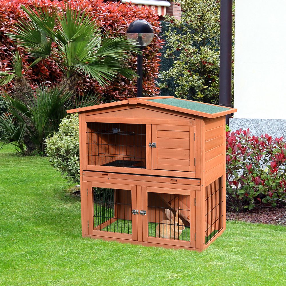 A-Frame Wood Wooden Rabbit Hutch Small Animal House Pet Cage Chicken Coop S0671071128