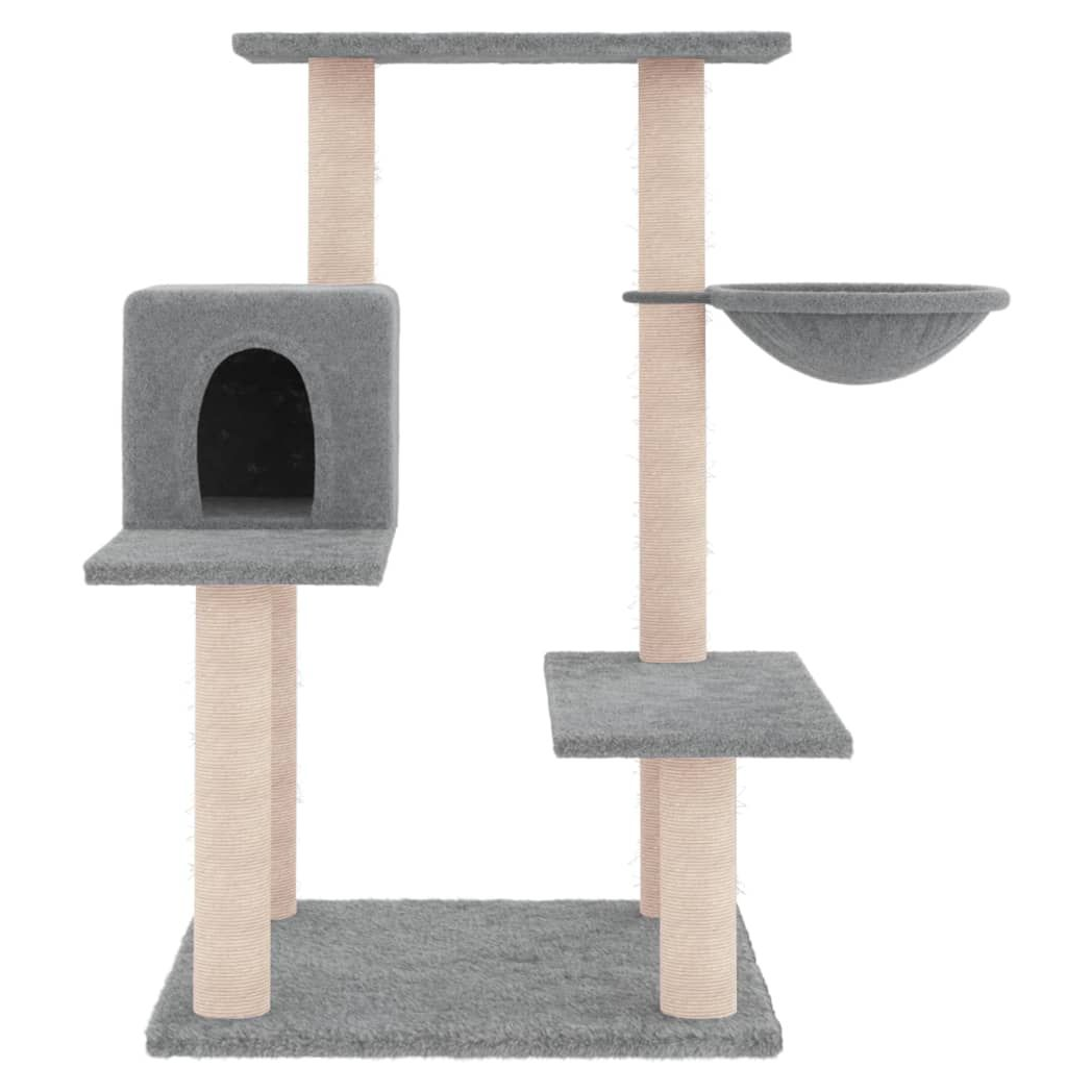 vidaXL Cat Tree with Sisal Scratching Posts Light Grey 82.5 cm S0671260687