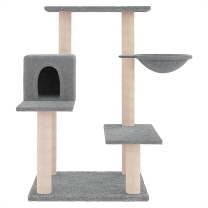 vidaXL Cat Tree with Sisal Scratching Posts Light Grey 82.5 cm S0671260687