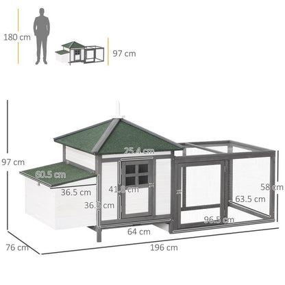 Chicken Coop Small Animal Pet Cage w/ Nesting Box Outdoor Run Backyard Wooden S0671071152