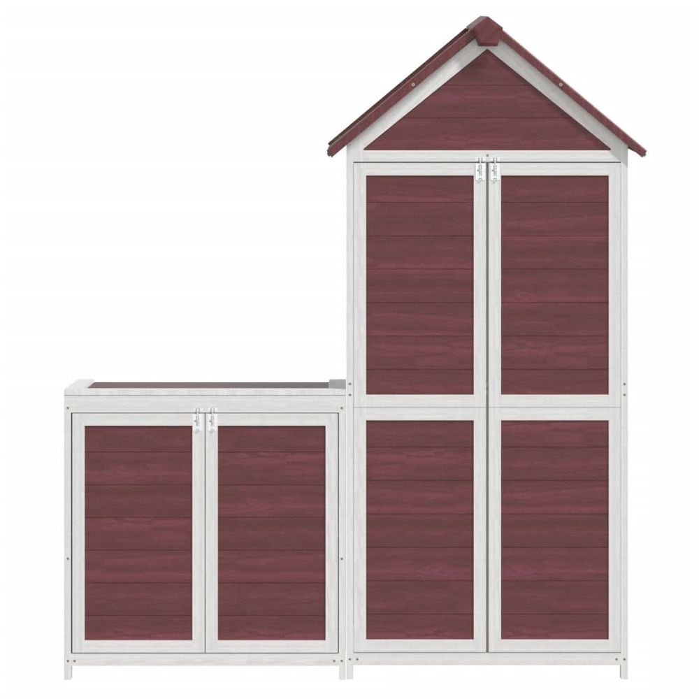 2 Piece Garden Tool Shed Set Mocha Solid Wood Pine S0671214958