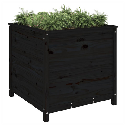 vidaXL Garden Planter Black 82.5x82.5x78 cm Solid Wood Pine S0671357717