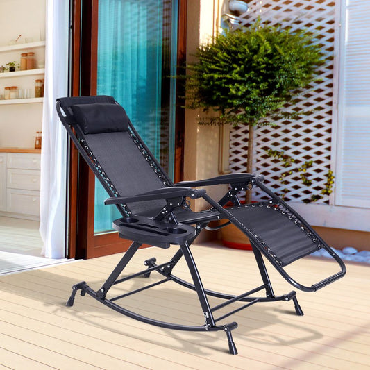 Folding Recliner Chair Outdoor Lounge Rocker Zero-Gravity Seat V067942352