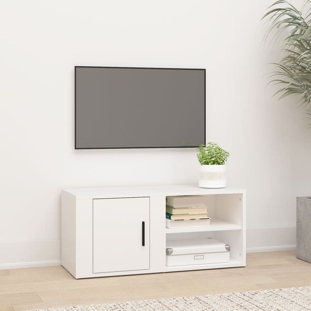 vidaXL TV Cabinet White 80x31,5x36 cm Engineered Wood V0671393611