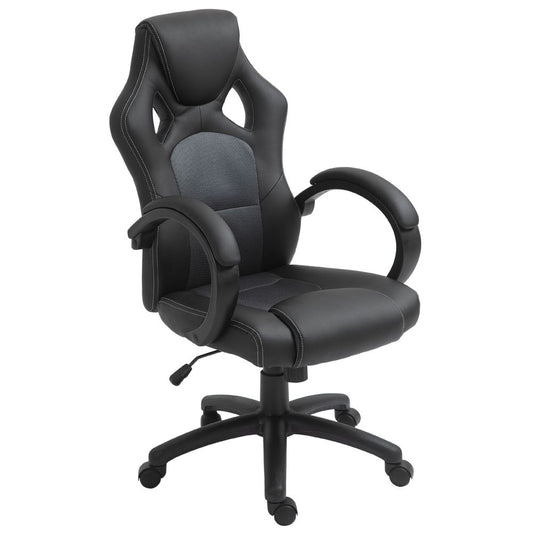 Executive Racing Swivel Gaming Office Chair PU Leather Computer Desk Chair Grey S0671102920